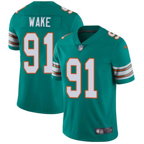 Nike Miami Dolphins #91 Cameron Wake Aqua Green Alternate Youth Stitched NFL Vapor Untouchable Limited Jersey->youth nfl jersey->Youth Jersey